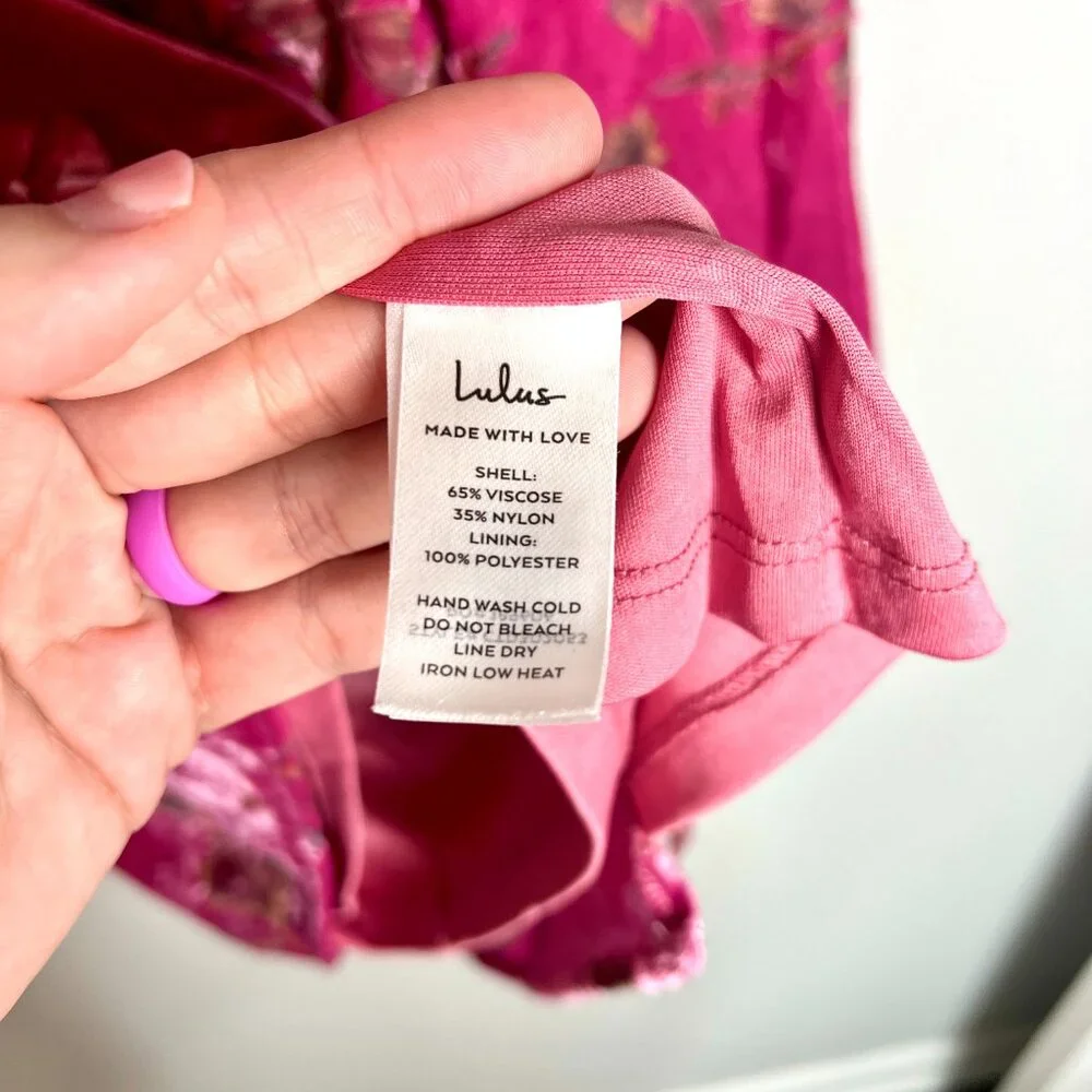 Lulus Simply Decadent Pink Floral Velvet Burnout Bustier Mini Dress Fairycore L - Picture 5 of 7
